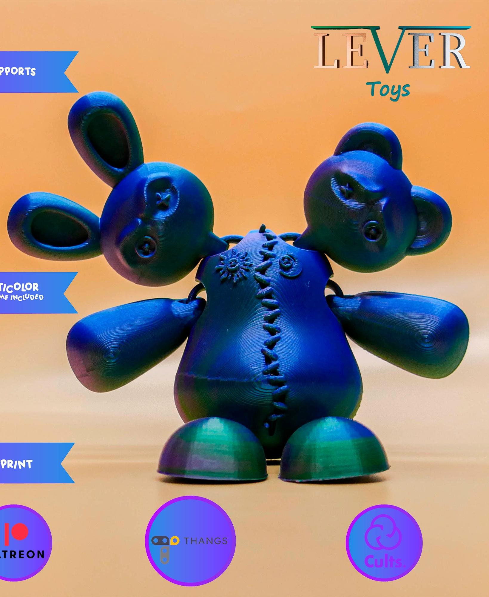 VOODOO Monster Rabbit and Bear - LeverToys.stl 3d model