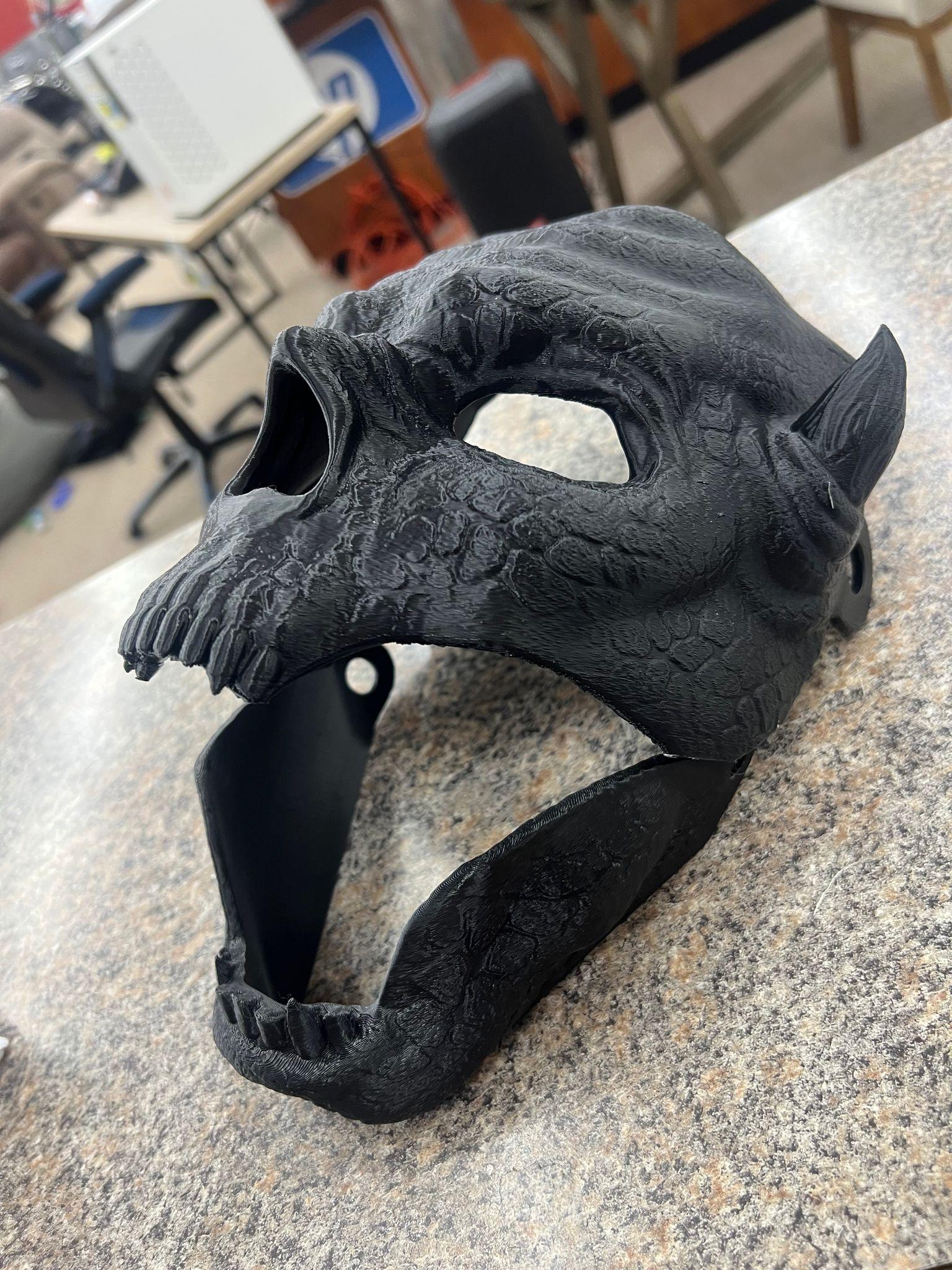 Wearable halloween mask - Lizard - Moving jaw 3d model
