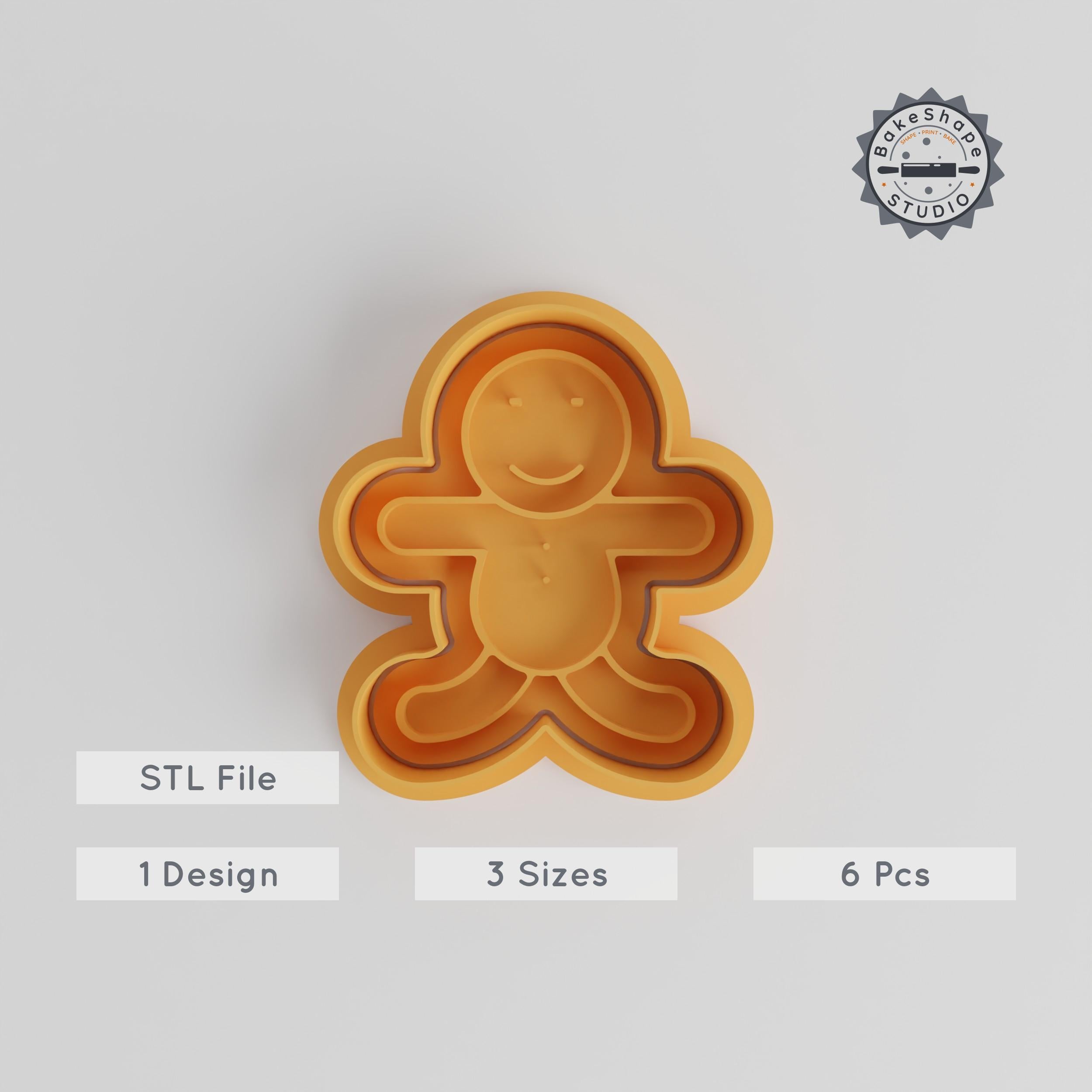 Teddy Bear Cutter & Stamp Set, Perfect for Cookies & Fondant, Includes 3 Sizes, Valentine Gift PRODUCT_4975 3d model