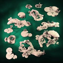 Swamp Mausoleum Tabletop Terrain Set 3d model