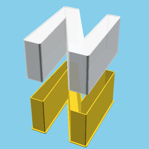 LATIN CAPITAL LETTER N, nestable box (v1) 3d model
