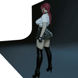 Curvy Woman Pointing v2 3d model