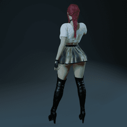 Curvy Woman Pointing v2 3d model