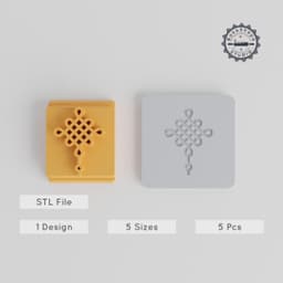 Chinese Knot Stamp Tile Set, 5 Size Pack, Perfect for Clay, Cookie & Fondant Crafting PRODUCT_4436 3d model