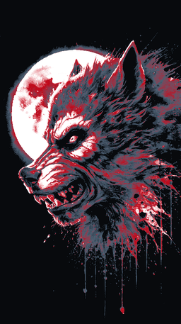 The werewolf of the Blood Moon - Wall Art - Hueforge 3d model