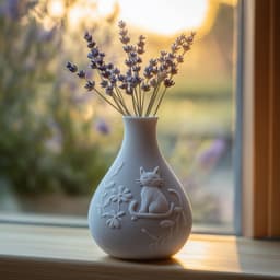 Whisker Bloom 3D Vase – A Touch of Elegance with Feline Charm 3d model