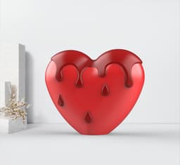 3D Melted Heart Decor, Dripping Love - Heartbreak, Surprise and Gift for Couple, LoveArt, Gothic 3d model