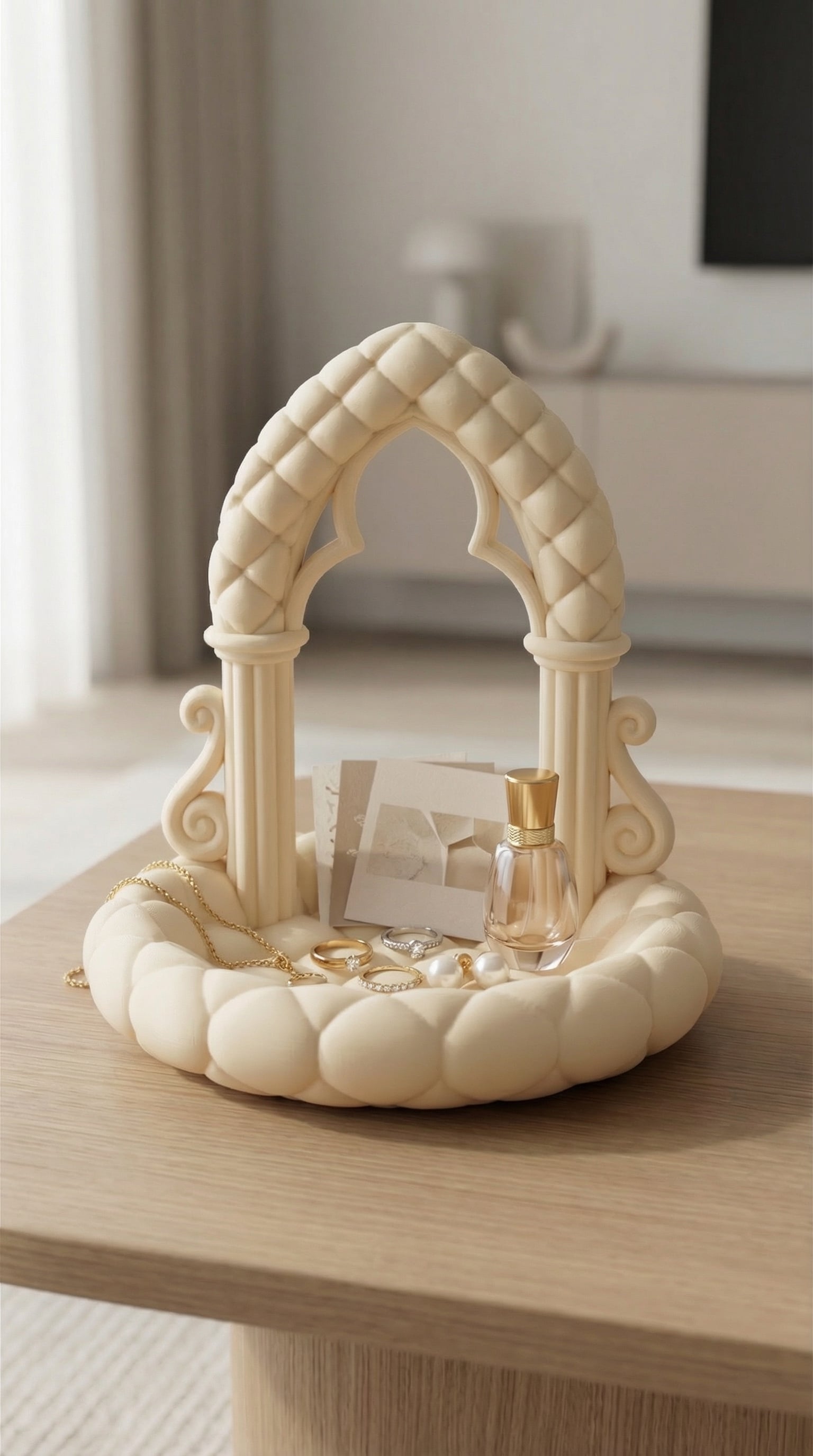 Arch Jewelry Catchall STL | Sculptural Vanity Organizer | Decorative Jewelry Holder for 3D Printing 3d model