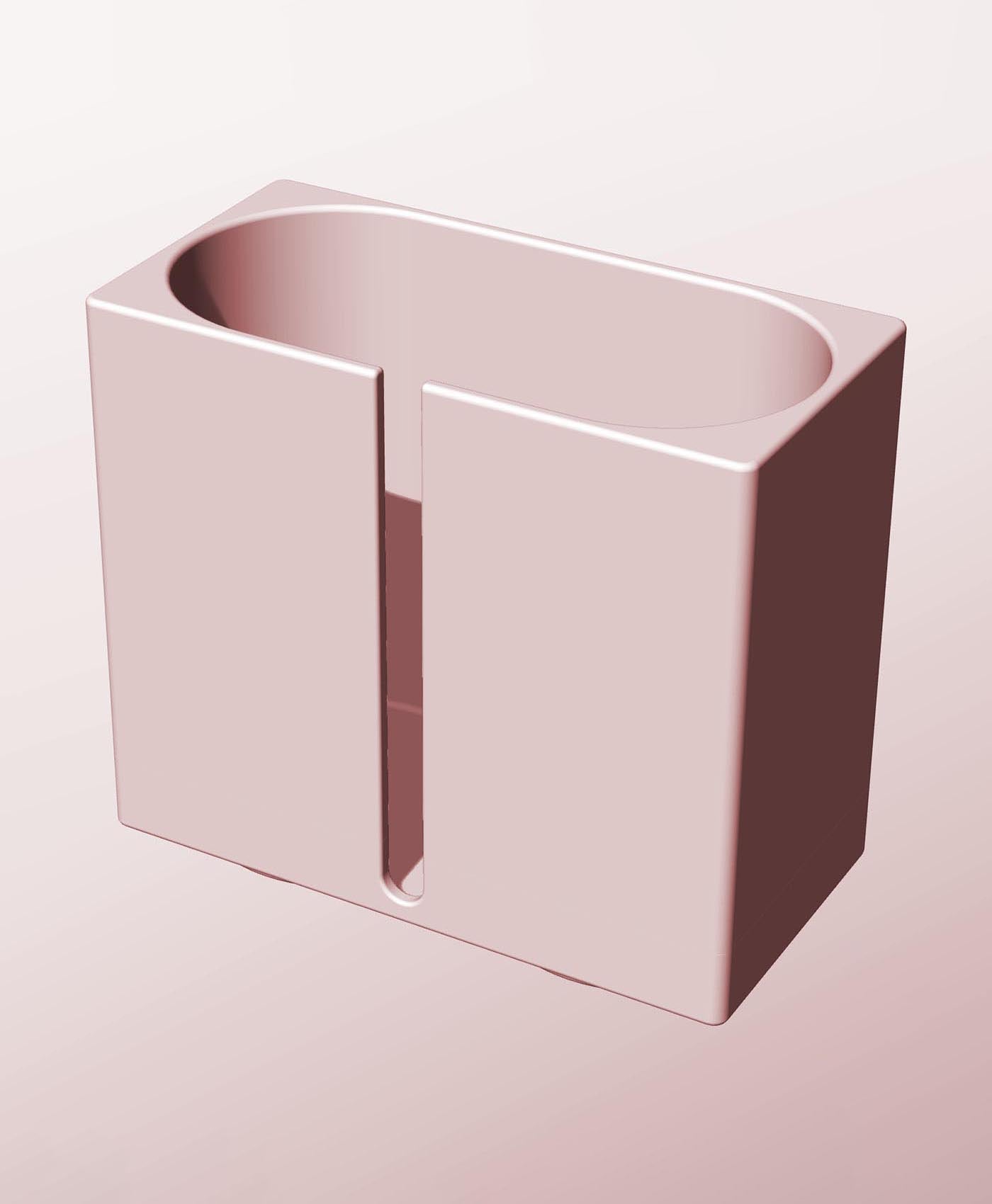 CX68-130-SB Modular stacking slotted container for home decor 3d model