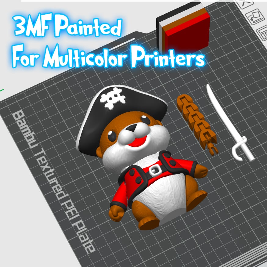 Fluffy Pirate Otter 3d model