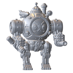 UWU Steam Force Rocket Cute Steampunk Mech tabletop Miniature 3d model