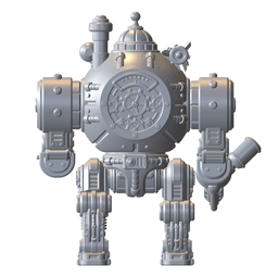 UWU Steam Force Rocket Cute Steampunk Mech tabletop Miniature 3d model