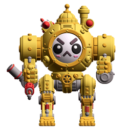UWU Steam Force Rocket Cute Steampunk Mech tabletop Miniature 3d model