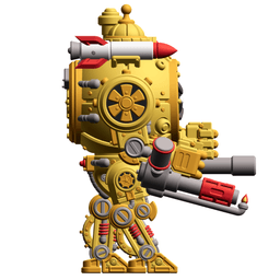 UWU Steam Force Rocket Cute Steampunk Mech tabletop Miniature 3d model