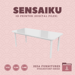 Miniature Replica 02. STRANDTORP Extendable Table 80 In for Miniature Dollhouse - IKEA - 3D Print In 3d model