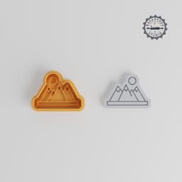 Mountain Cookie Cutter & Stamp, 6-Piece Set, Perfect for Cookies & Fondant, Includes S/M/L Sizes, Natural Forest Design PRODUCT_5487 3d model