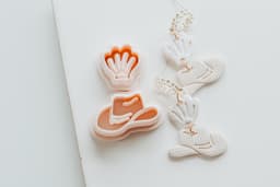 4 Coastal Cowgirl Basic Clay Cutters - Shell, Starfish, Boot, & Hat 3d model