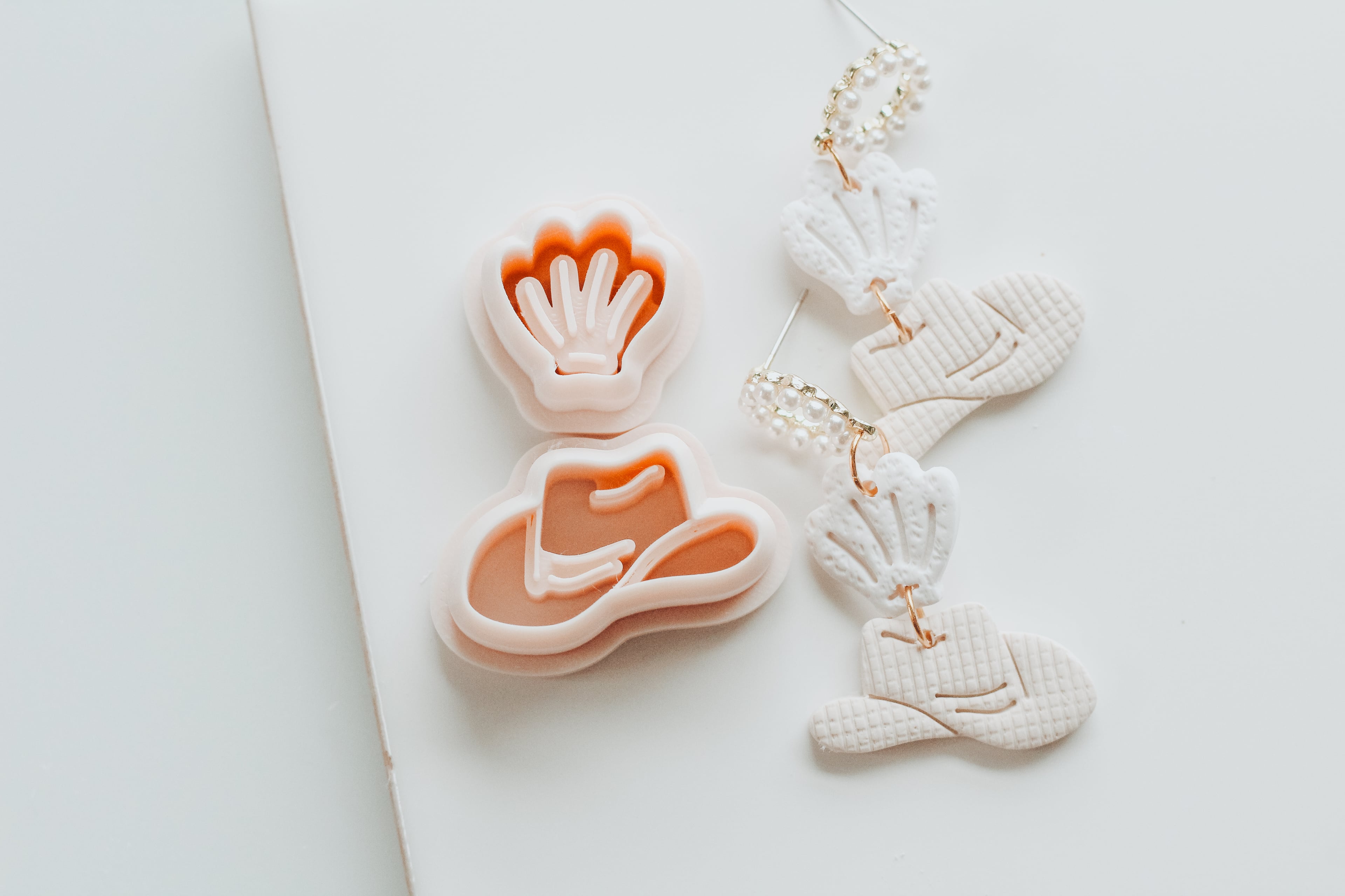 4 Coastal Cowgirl Basic Clay Cutters - Shell, Starfish, Boot, & Hat 3d model