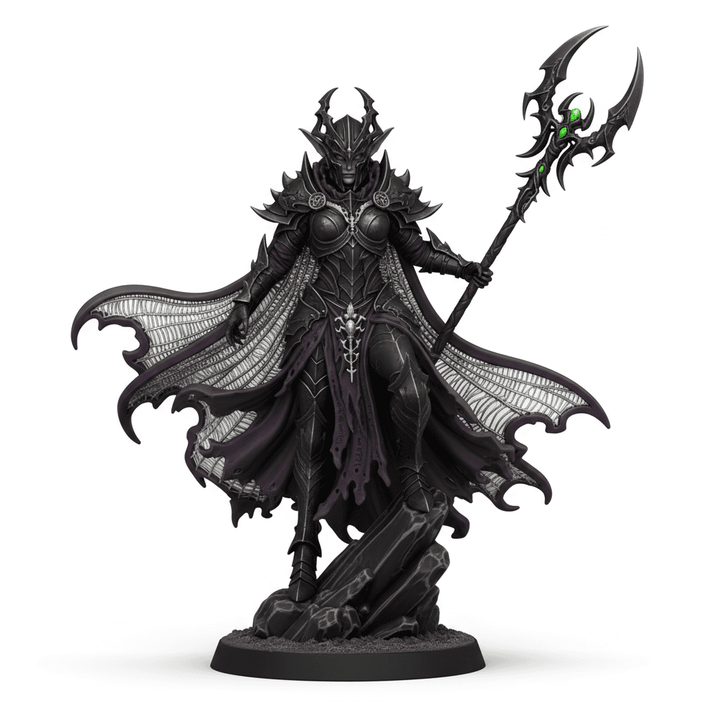 Dark Elf Queen Spider Silk Cloak Detailed STL Design 3d model