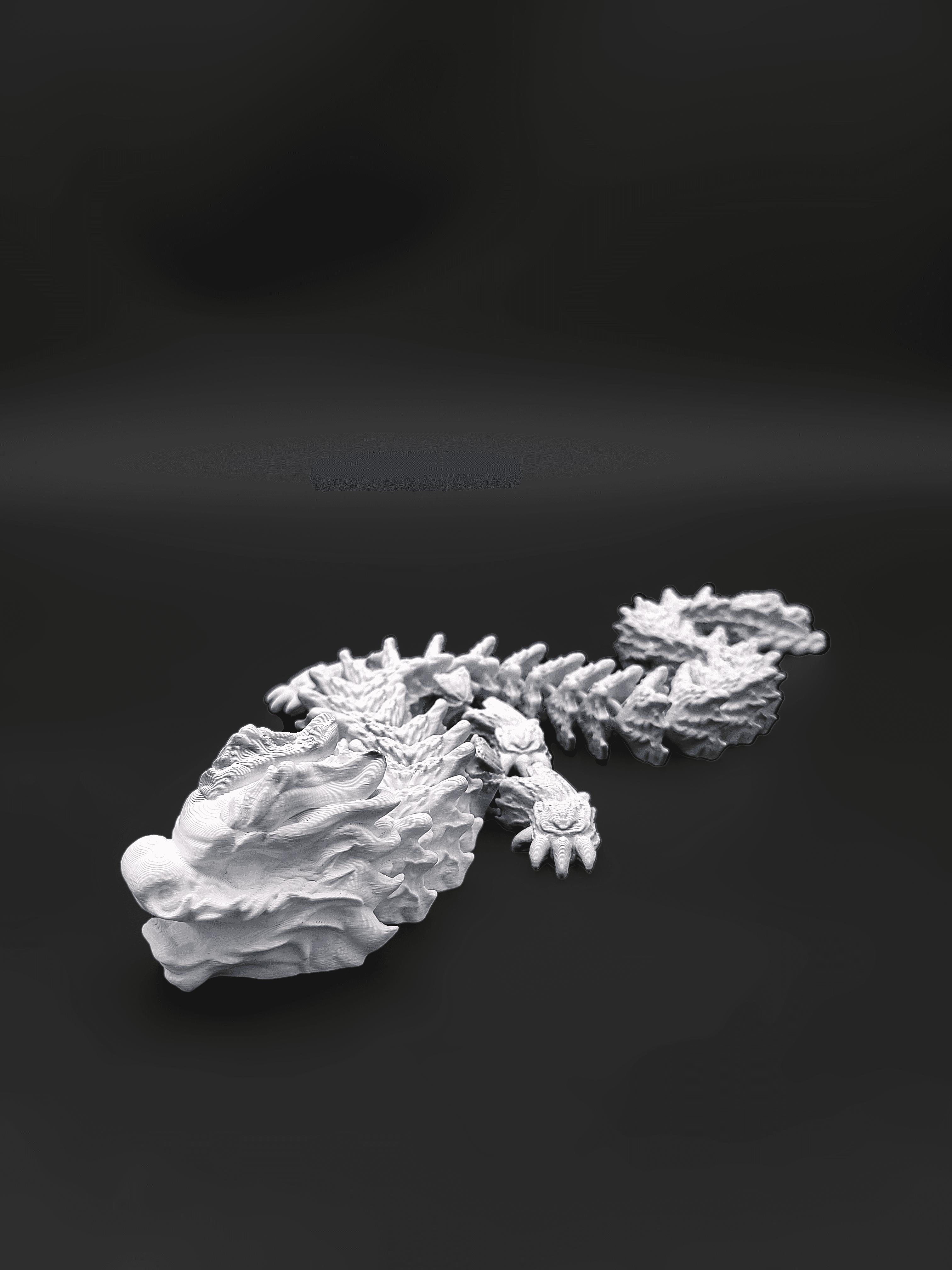 Snowstorm, Winter Dragon - Articulated Dragon Snap-Flex Fidget (Medium Tightness Joints) 3d model