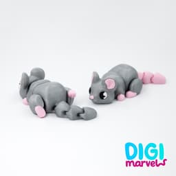 Tiny Mouse Flexi + Keychain + Mushroom Hideout 3d model