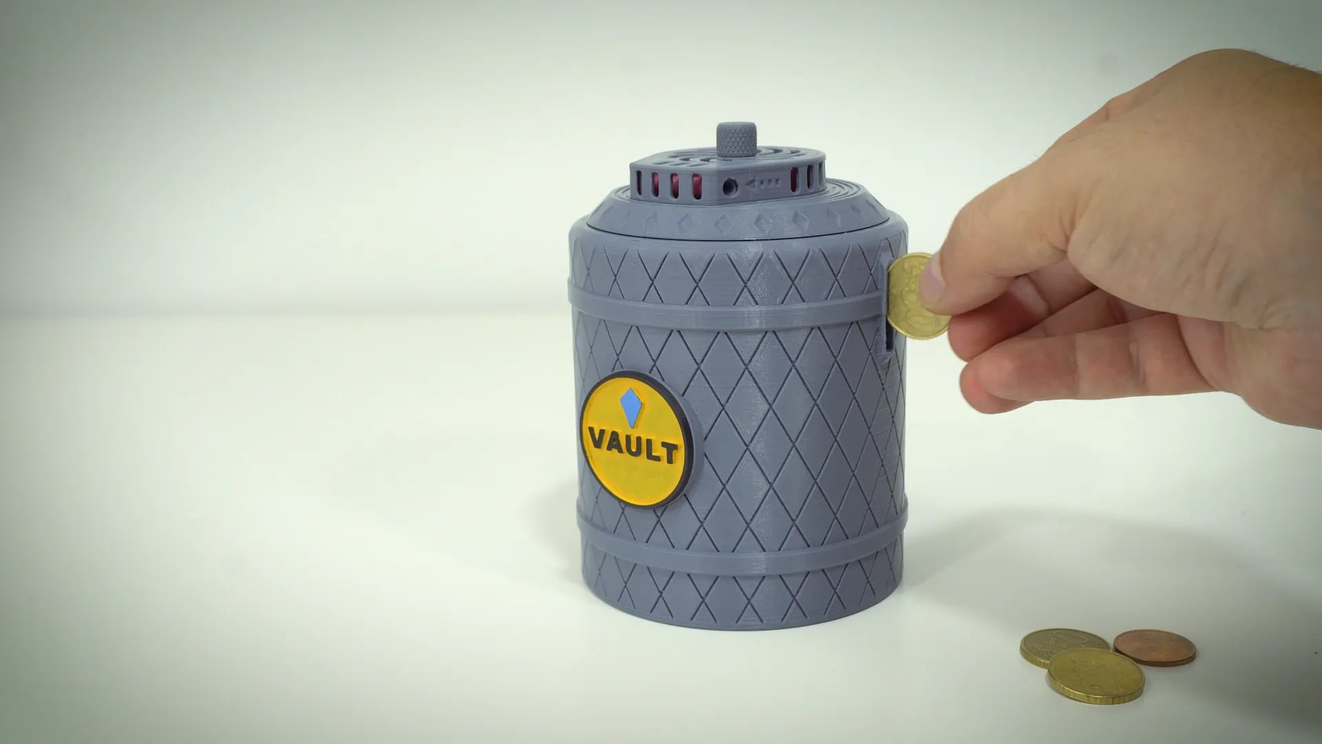 Mini Coin Vault with hidden lock and key 3d model