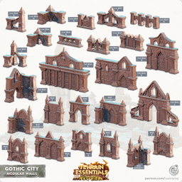 Gothic City Set (Pre-Supported) 3d model