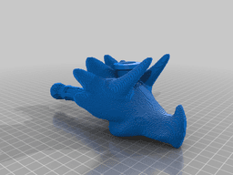 420 Triceratops Voxel spoon Pipe 3d model