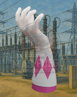 Pink Yellow Ranger Gaming Stand - Hands of Power - Mas Fuego 3D Productions 3d model