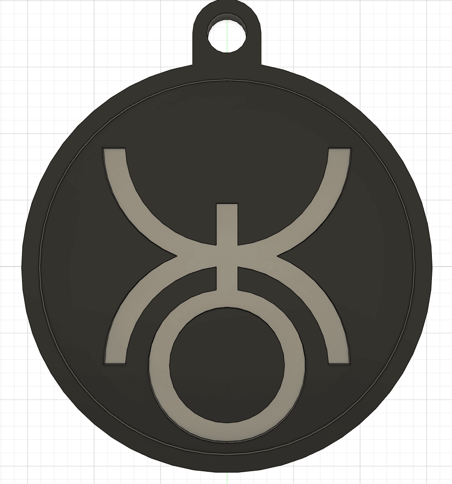 Red Rising Grey Sigil Keychain Negative 3d model