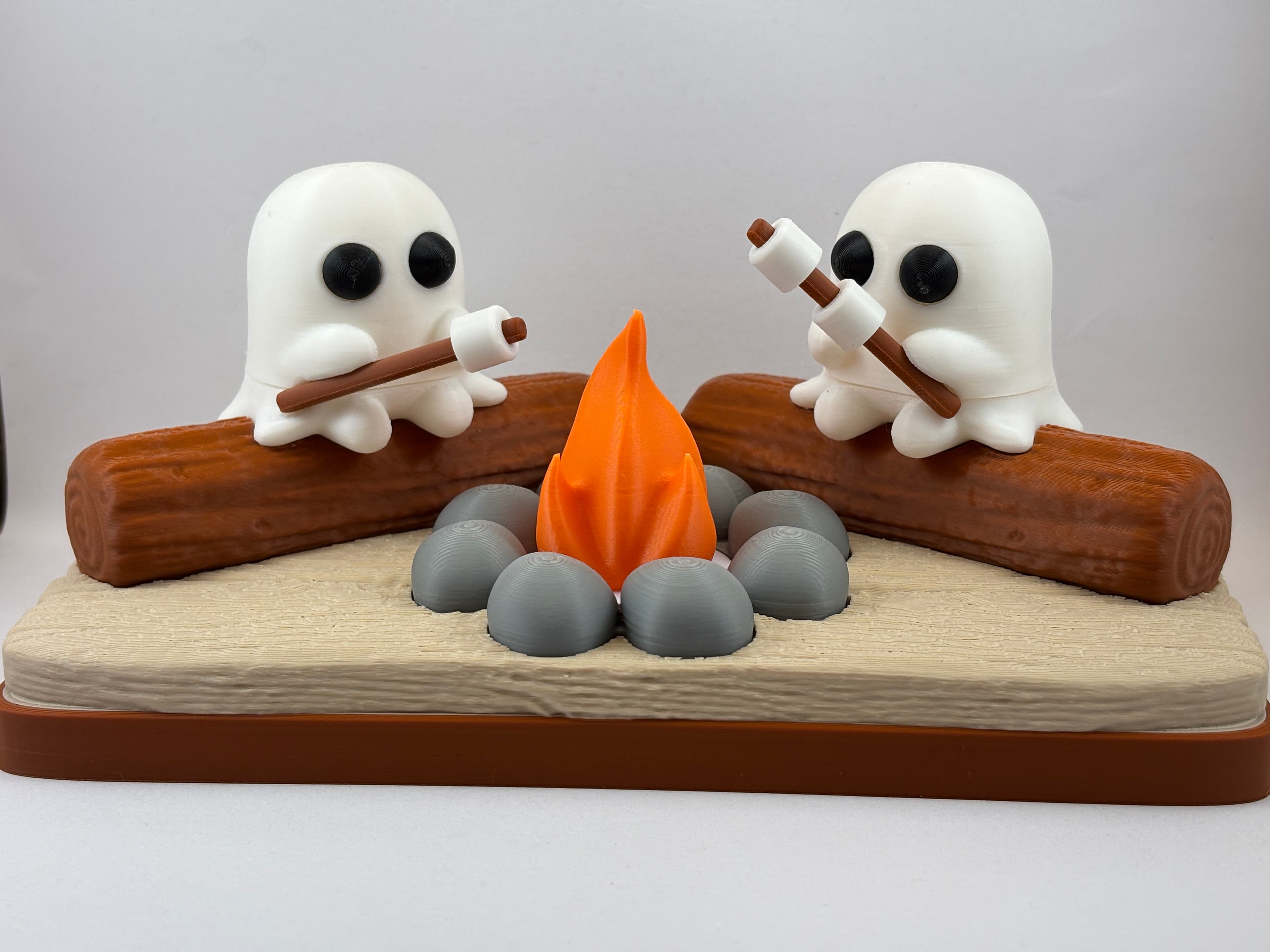 My 3 year old and I really enjoyed making this. She thought it was very cute.
My only suggestions are for the hole to be slightly wider for more tea light candle models to fit in the base and fire, and for the stones to fit in any rotation instead of a single way. Maybe 1-2mm for the base and 1mm for the fire.
Easy to print, zero supports, and a great time with my kid. โค๏ธ
