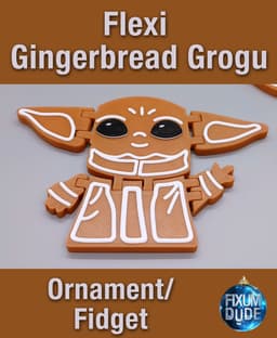 Flexi Gingerbread Grogu Ornament 3d model