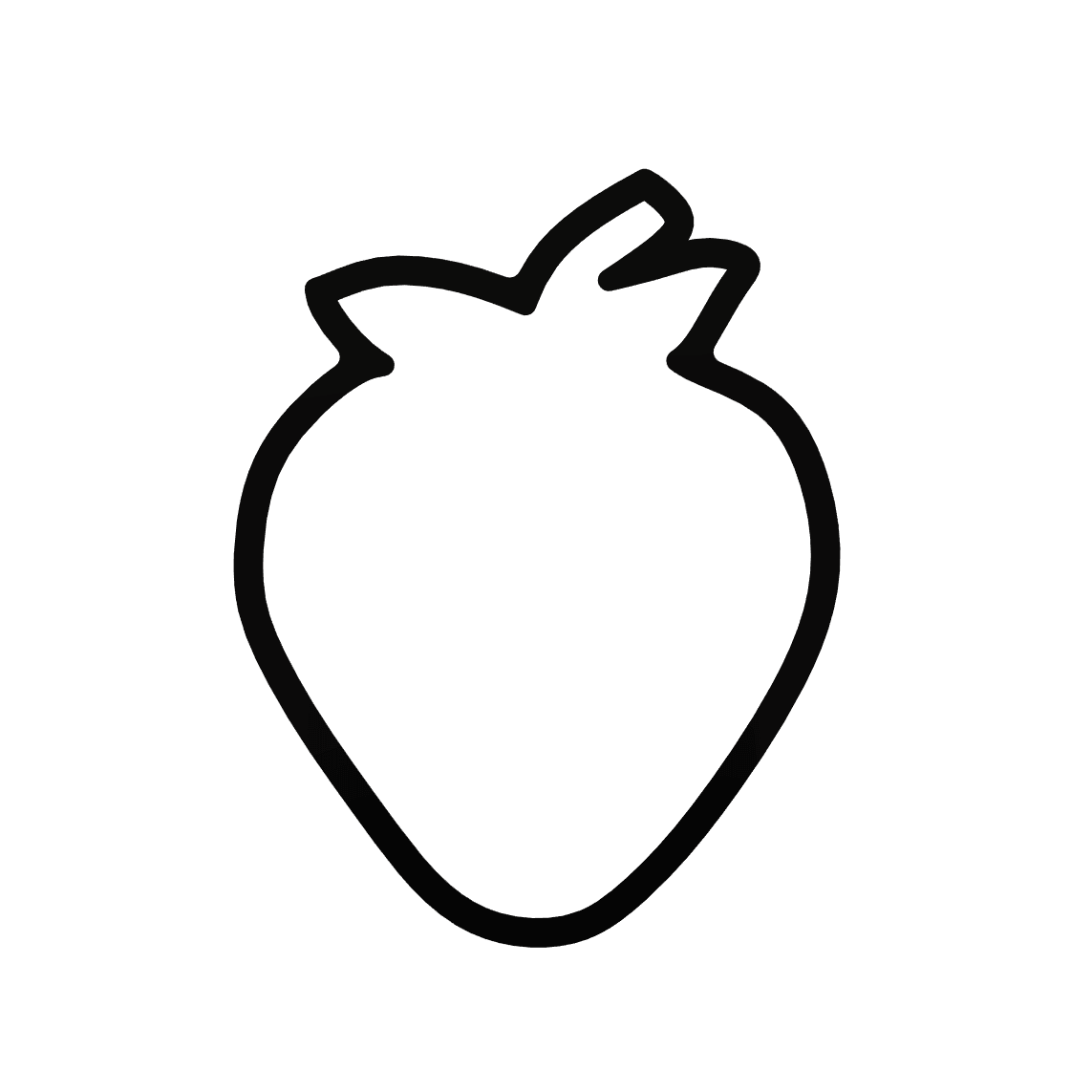 Strawberry Cookie Cutter STL File - 4 inches 3d model