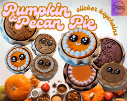 Happy Little Fall Pie Clickers--Pumpkin and Pecan 3d model