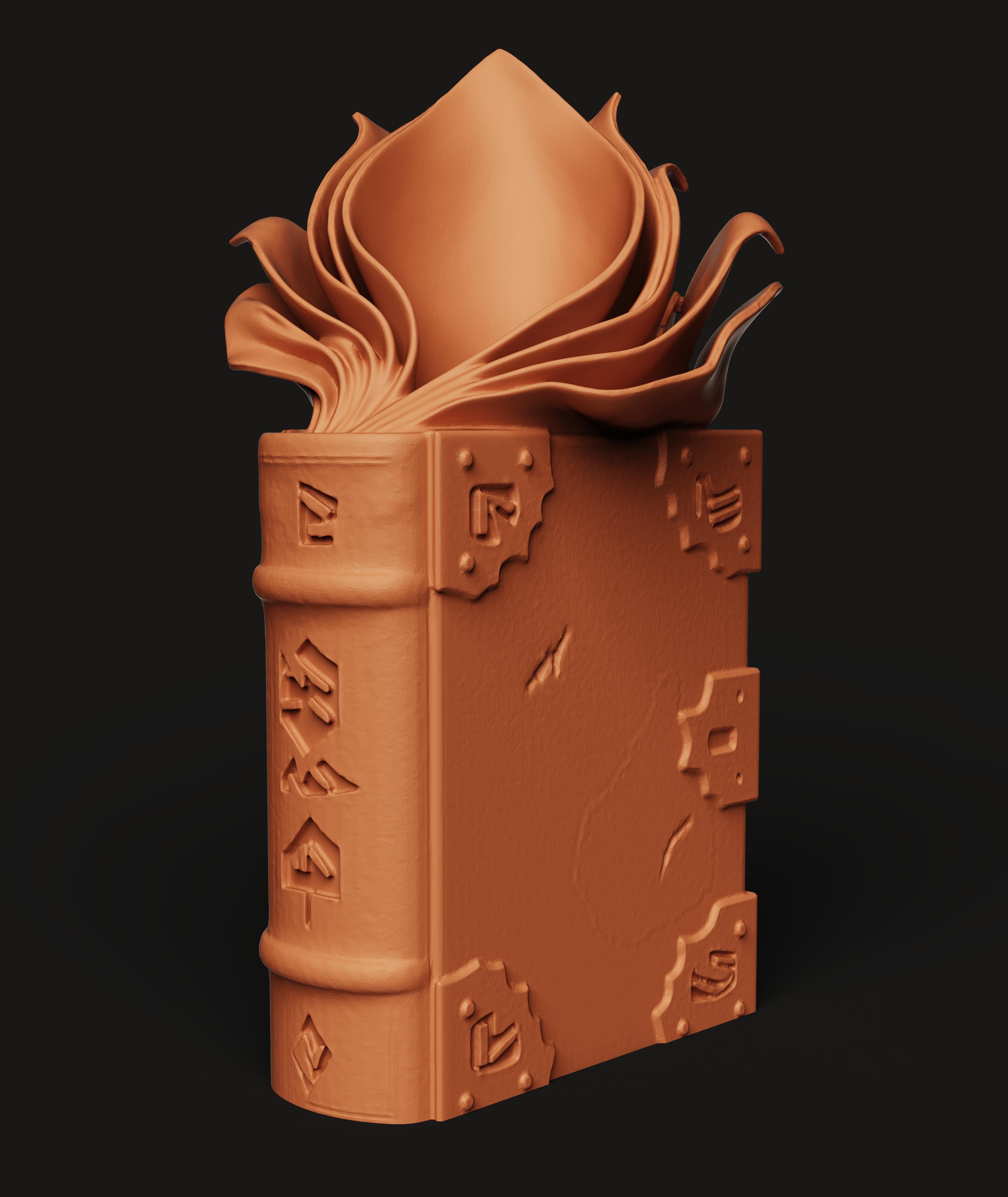 Ancient Spellbook Planter | Fantasy Wizard Home Decor 3d model