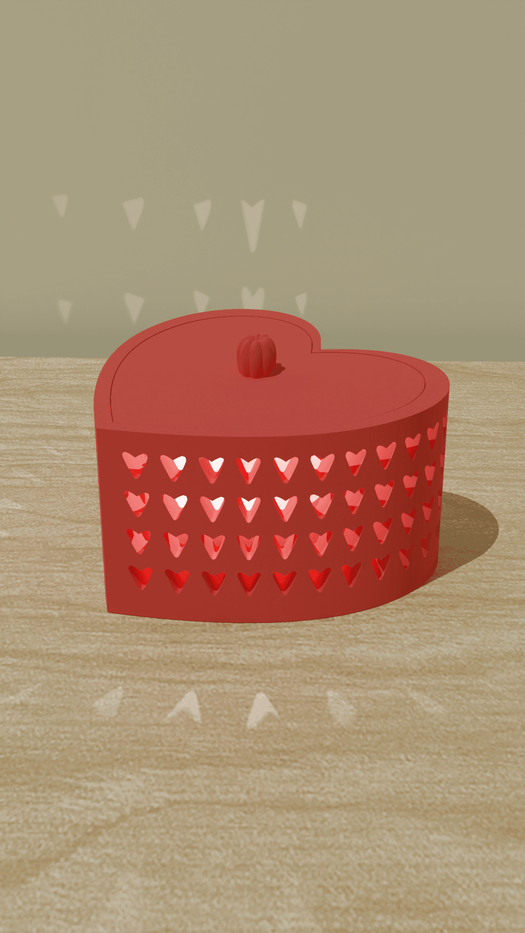 Remix of Simple Heart Box with Lid 3d model