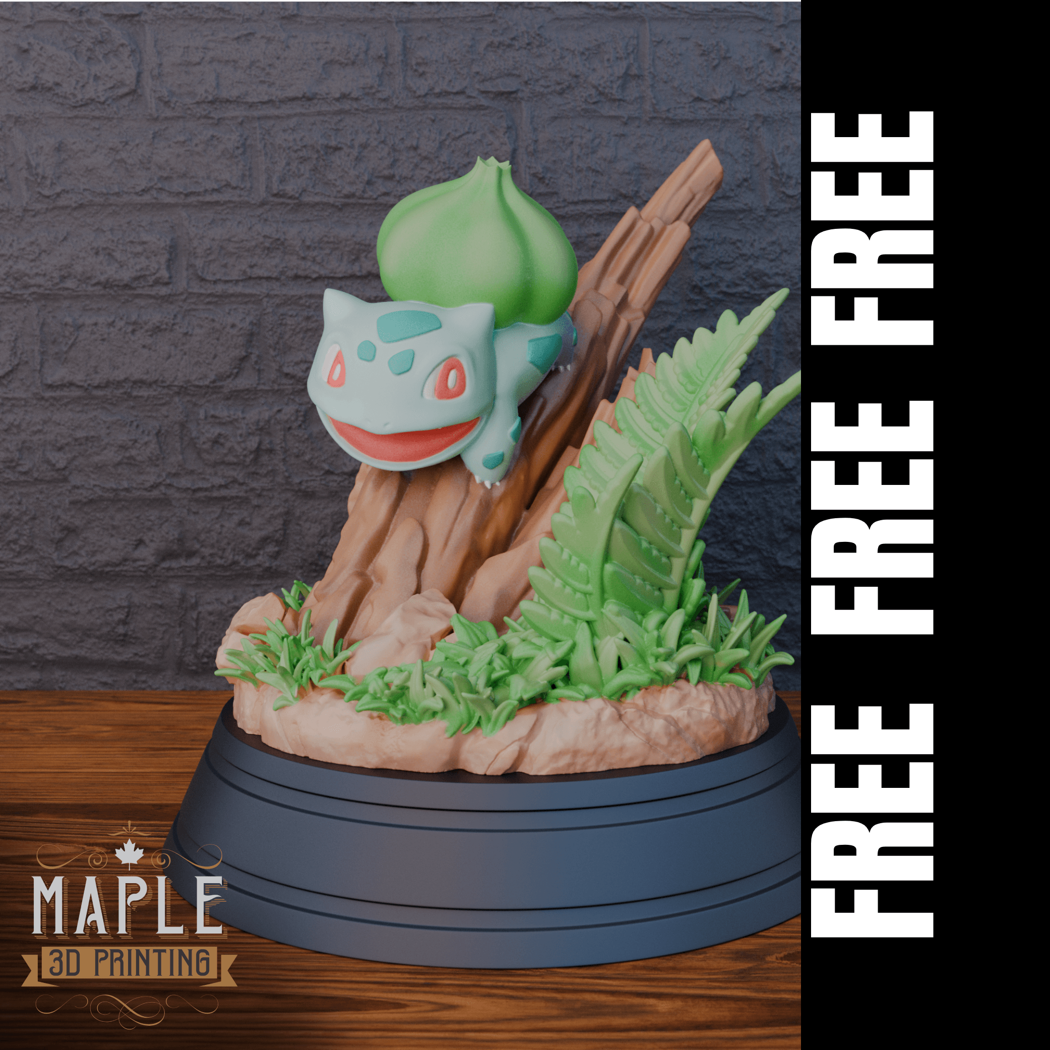 Bulbasaur Diorama - Pokemon - Display 3d model