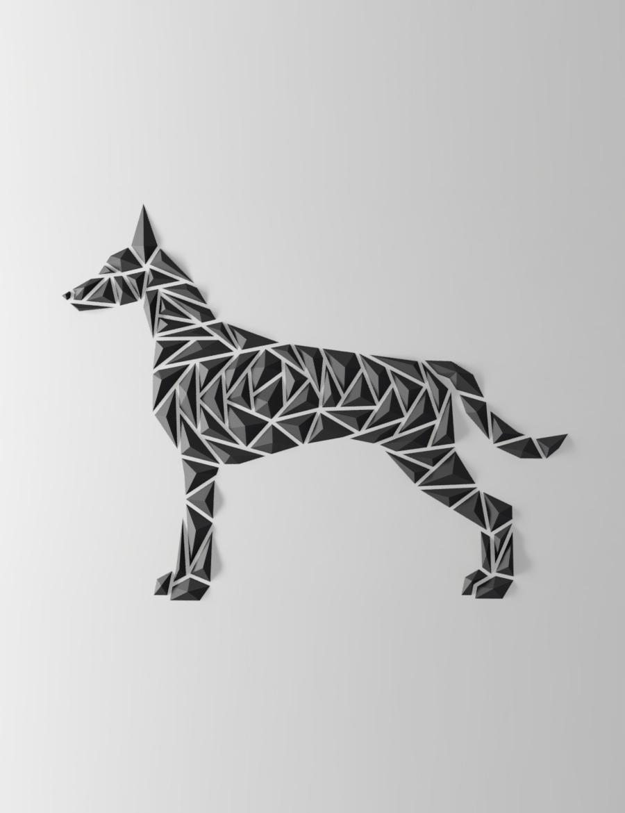  “Malinois style” - Geometric dog wall art 3d model