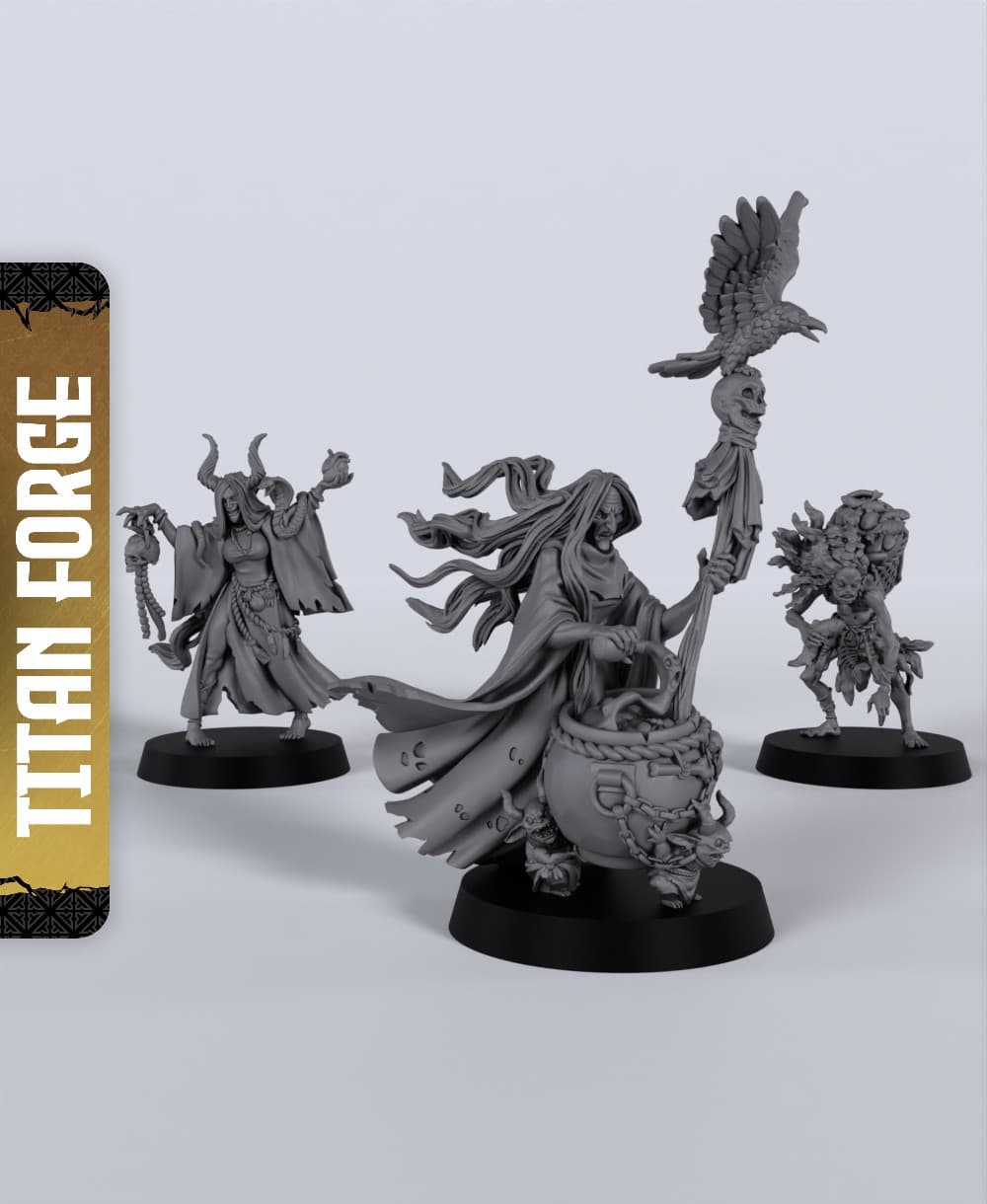 Hags - With Free Dragon - 5e DnD Inspired for RPG and Wargamers 3d model