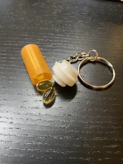 Pill Bottle Keychain 3d model