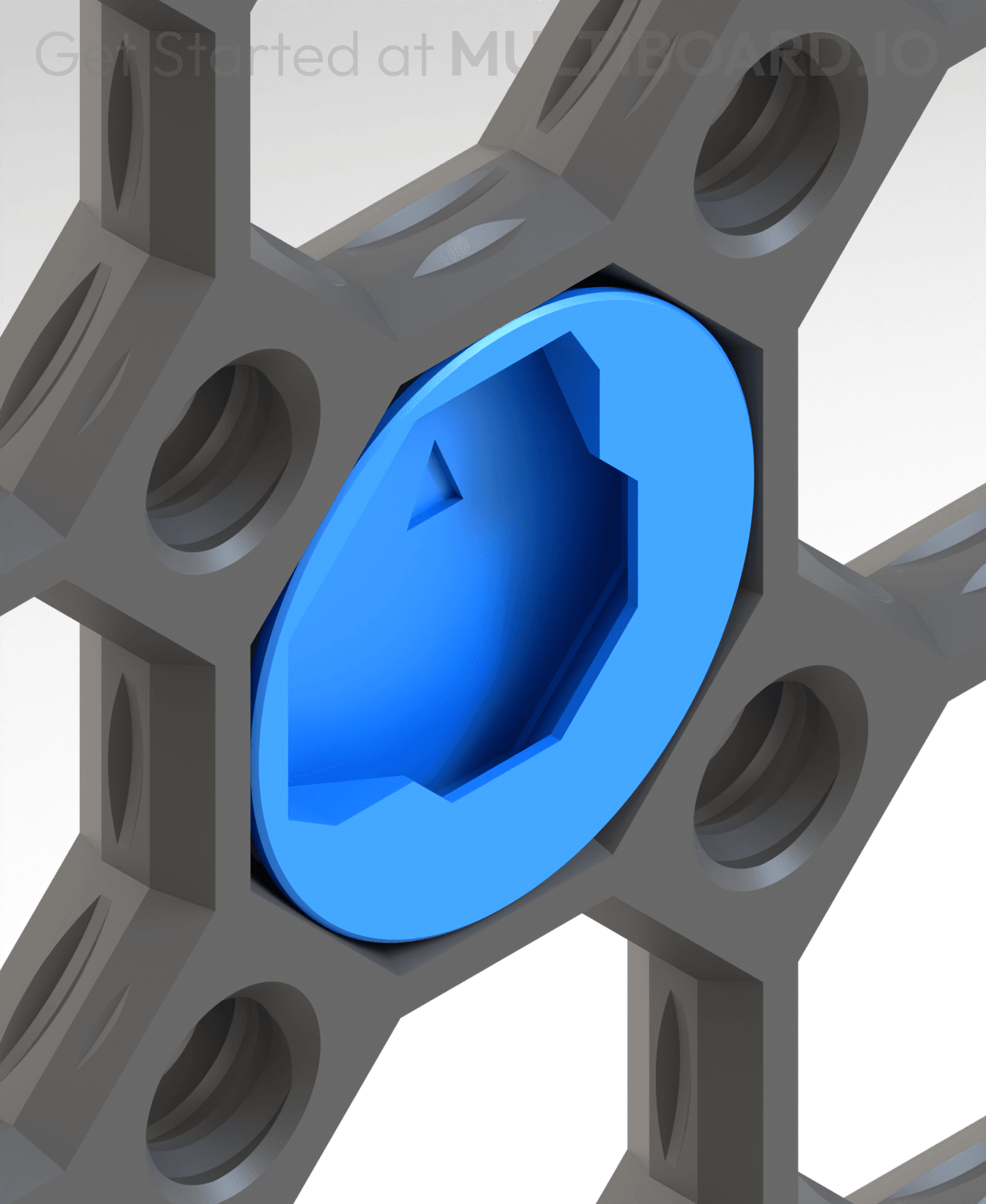 Bottom Right - Half Fix Point Hole - Large Thread 3d model