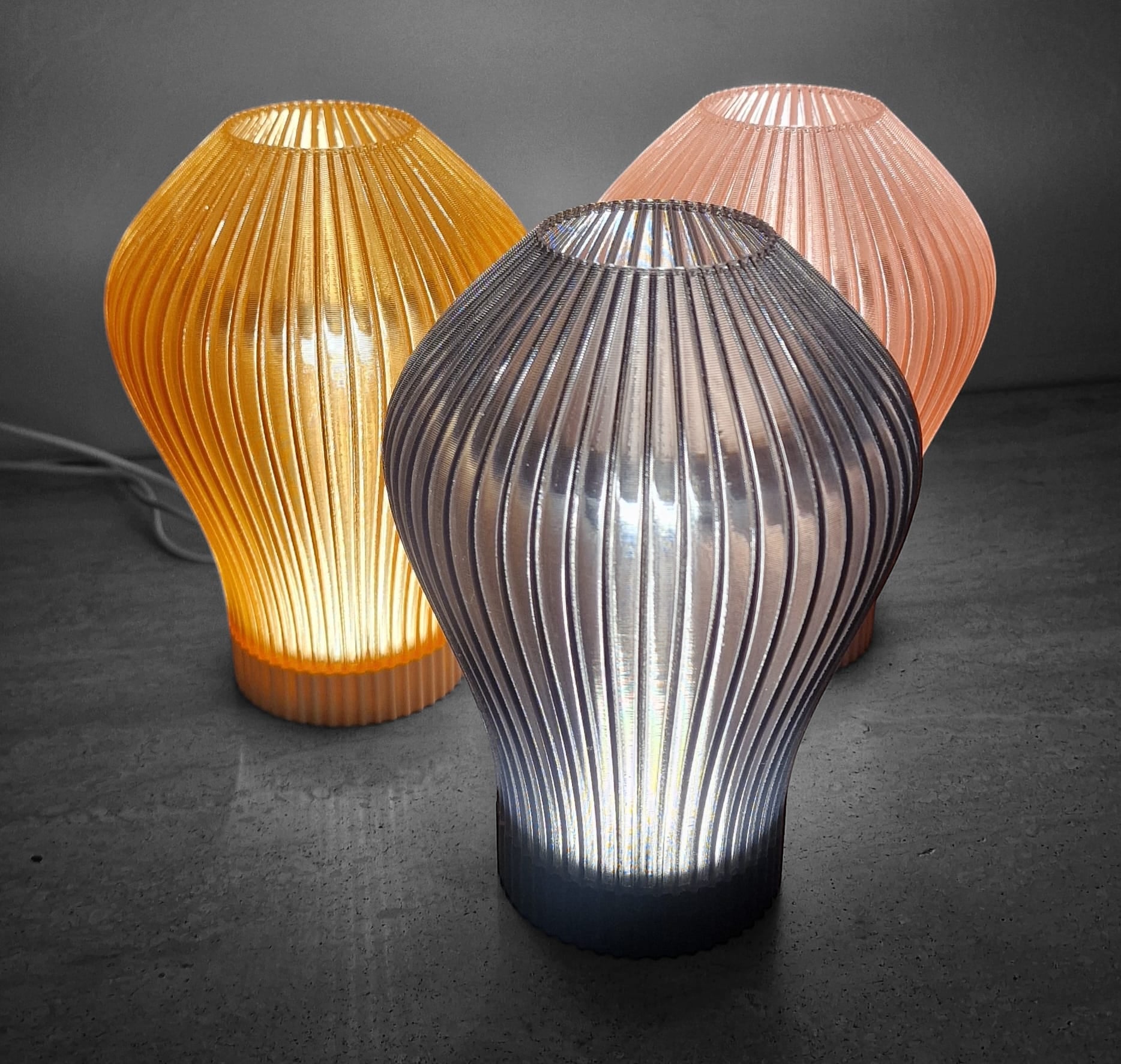 Lucidglow lamp - Elegant Ribbed LED Table Lamp 3d model
