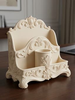 Rococo Desk Organizer and Stationery Caddy 3d model