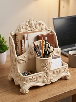 Rococo Desk Organizer and Stationery Caddy 3d model