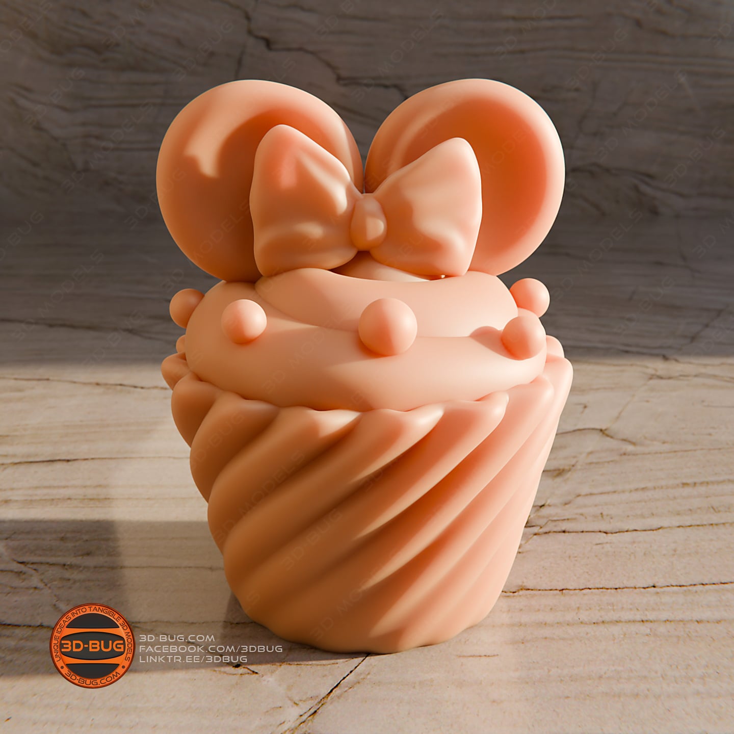 Cupcake in Minnie Mouse style 3d model