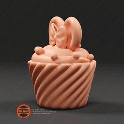 Cupcake in Minnie Mouse style 3d model