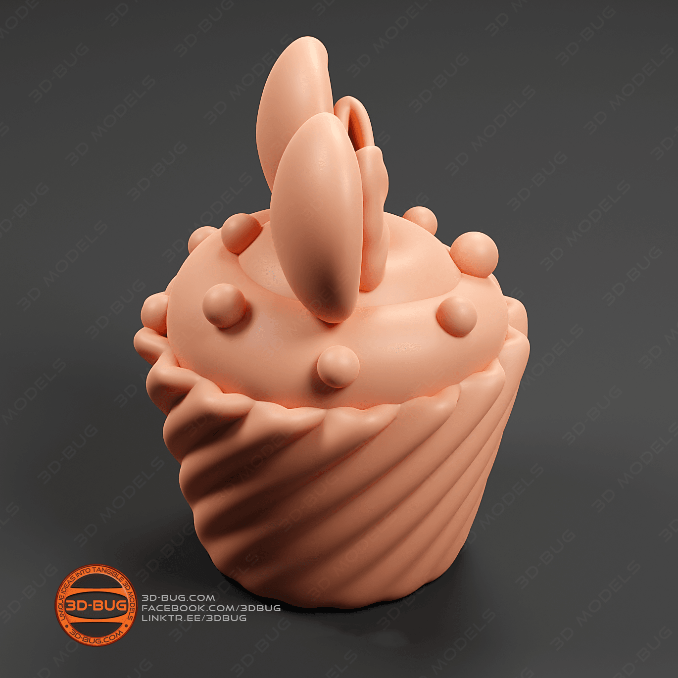 Cupcake in Minnie Mouse style 3d model