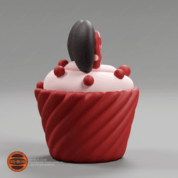 Cupcake in Minnie Mouse style 3d model