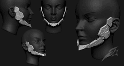 Cyborg Jaw Armor V1 3d model