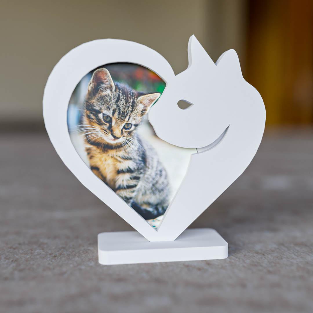 Cat heart photo frame 3d model